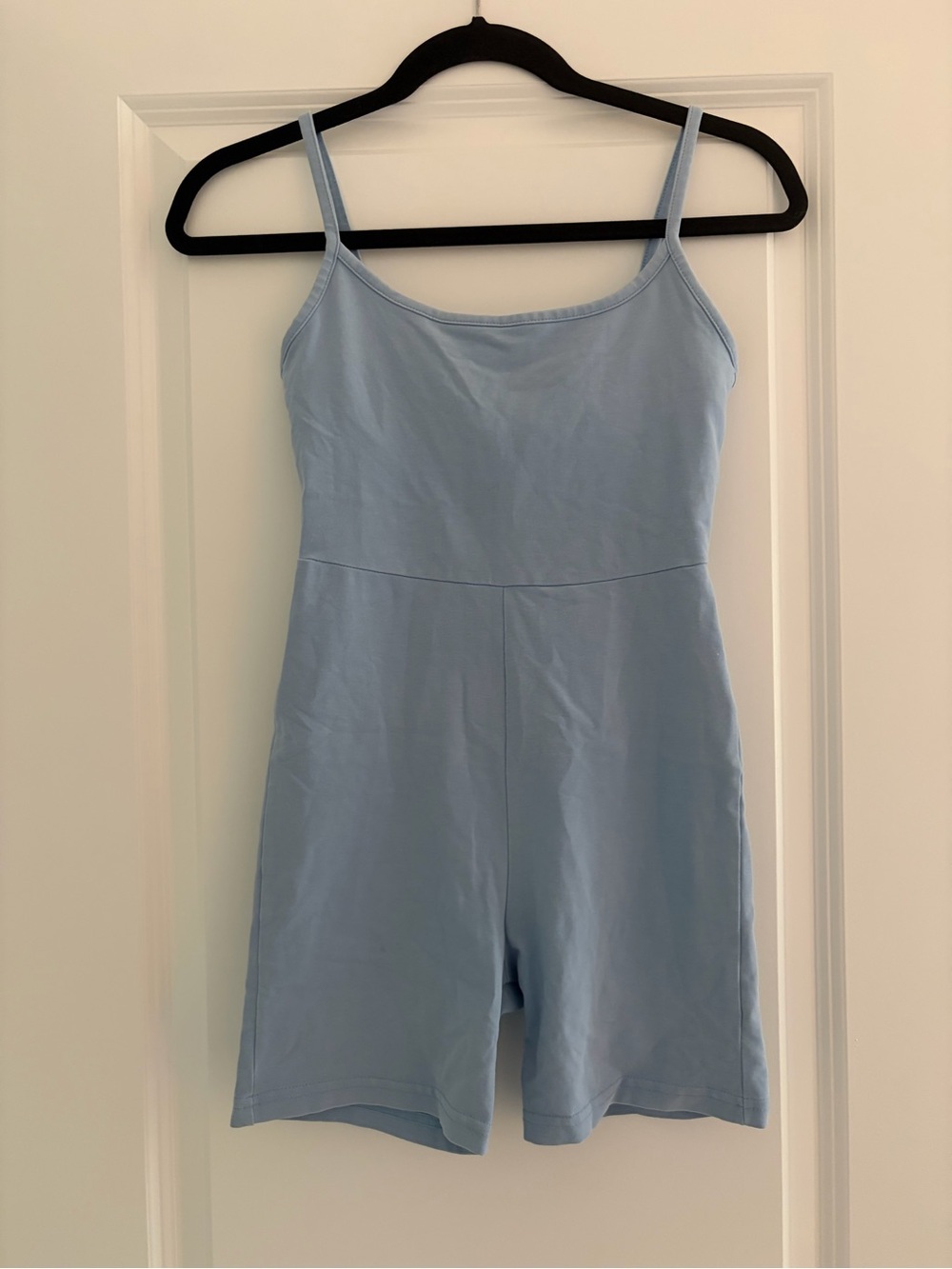Madewell Light Blue Spaghetti-Strap Bodysuit Romper